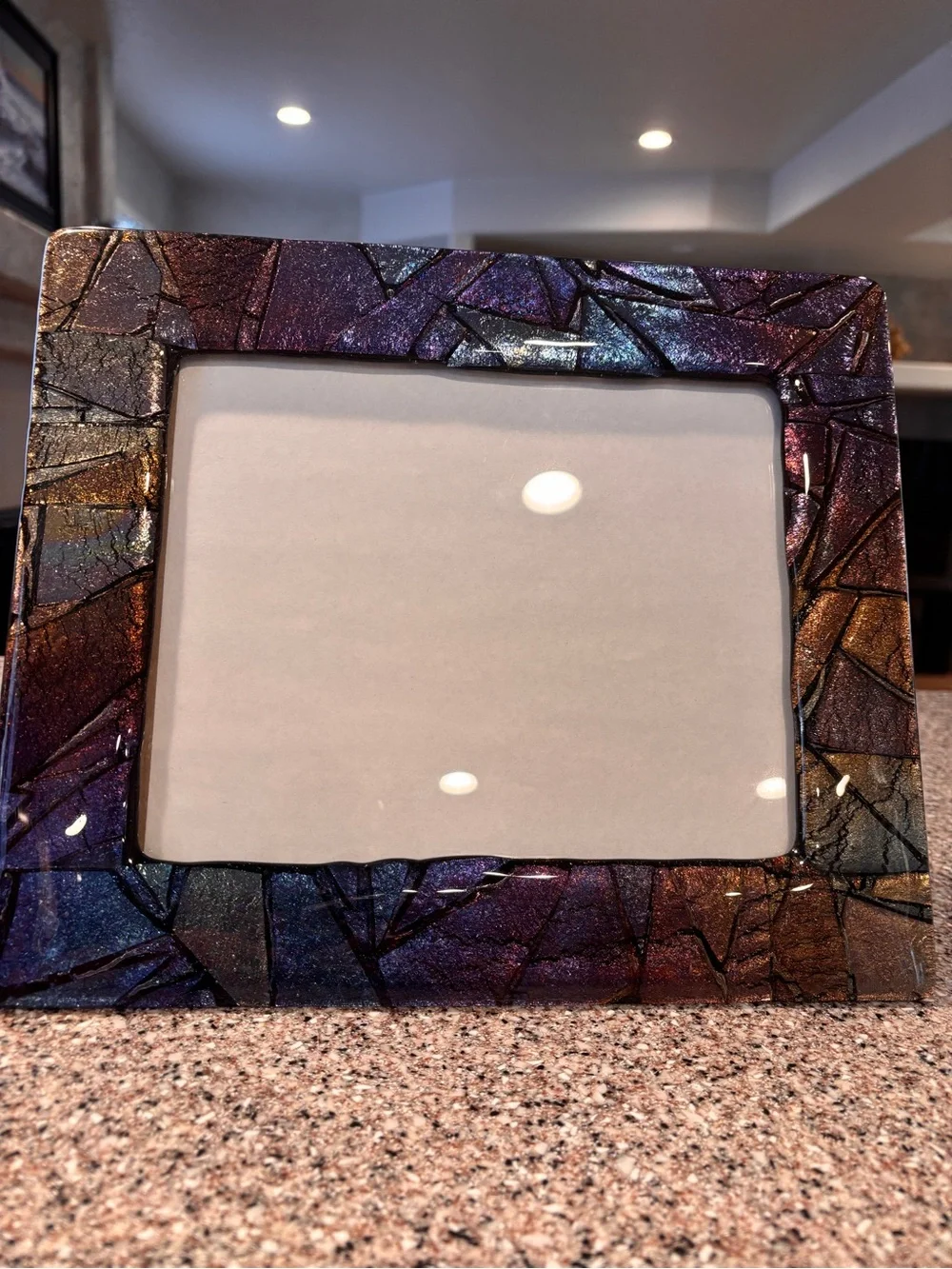 Vintage  Paul Hathcoat Art Glass Mosaic Photo Frames - Matching Set of 2